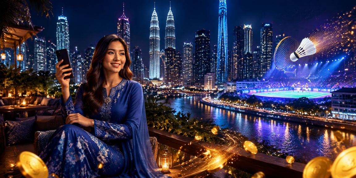 Pengguna Malaysia mengakses platform sukan maya thirty8 melalui telefon pintar di Kuala Lumpur